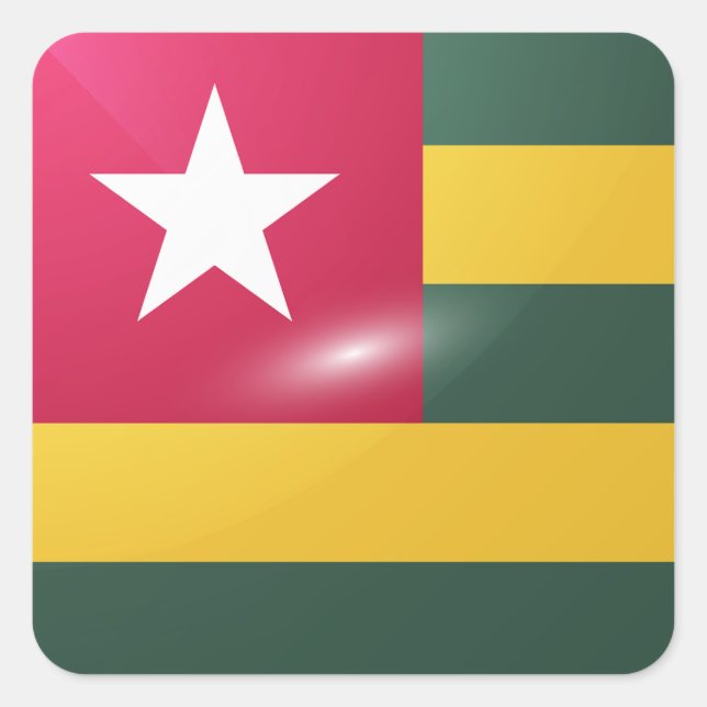 Togo square glossy flag sticker (Front)