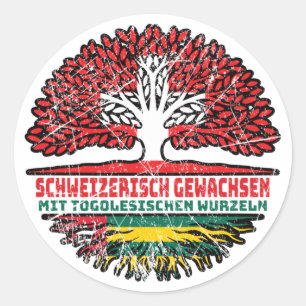 Togo Togoisch Schweizer Schweiz Baum Wurzel und Si Classic Round Sticker