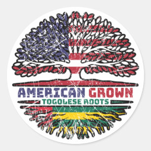 Togo Togolese American USA Tree Roots Flag Classic Round Sticker