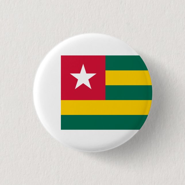 Togolese Flag, Flag of Togo 3 Cm Round Badge (Front)