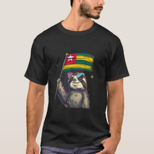 Togolese Pride Togolese Roots Togo Sloth Togo Flag T-Shirt