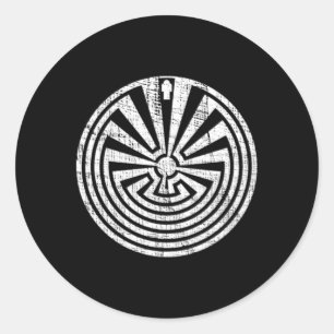 Tohono O'Odham In The Maze Classic Round Sticker