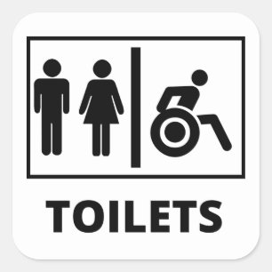 Toilat Large Square Stickers