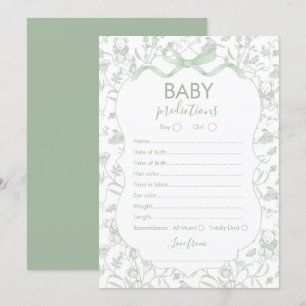 Toile Baby Predictions Baby shower card
