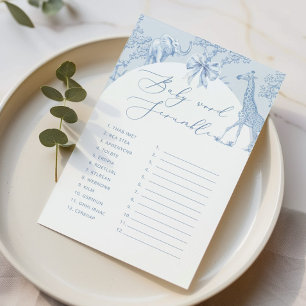 Toile Baby word Scramble blue safari baby shower
