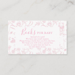 Toile Bear Baby Shower Girl Books for Baby Card