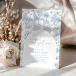 Toile Boy Baptism Safari Chinoiserie Invitation<br><div class="desc">Toile de Jouy Boy Baptism Safari Chinoiserie Invitation
Matching items available.</div>