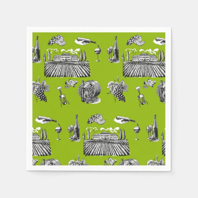 Toile & Calligraphy Editable Wedding Napkin (Front)