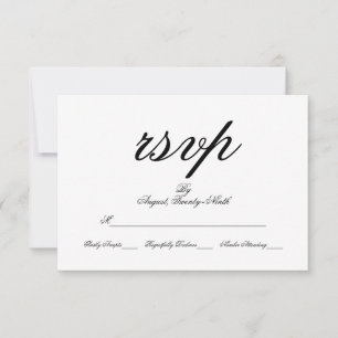 Toile & Calligraphy Wedding RSVP Card