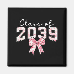 Toile Coquette Bow Preppy Cl Of 20 Girl Kids Flora Magnet