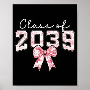 Toile Coquette Bow Preppy Cl Of 20 Girl Kids Flora Poster