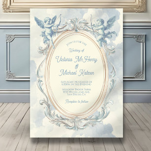 Toile Cupid Ornate Wedding Frame Invitation