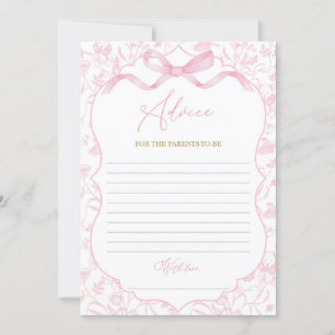 Toile De Jouy Advice Baby Shower game Invitation