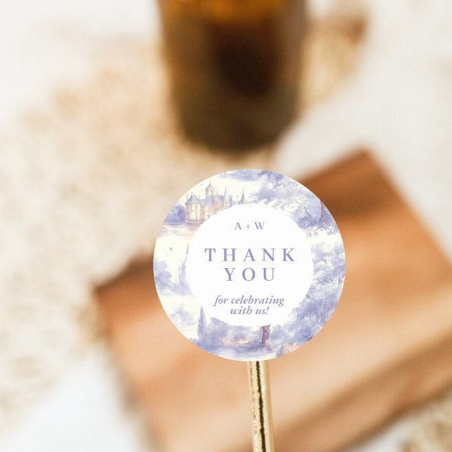Toile de jouy Art Round Sticker (Creator Uploaded)