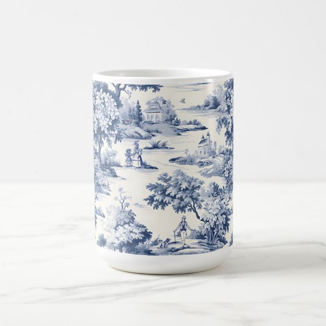 Toile de jouy,blue and white,porcelain, coffee mug (Center)