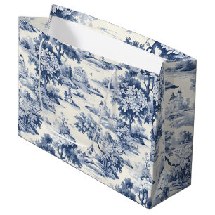 Toile de jouy,blue and white,porcelain, large gift bag