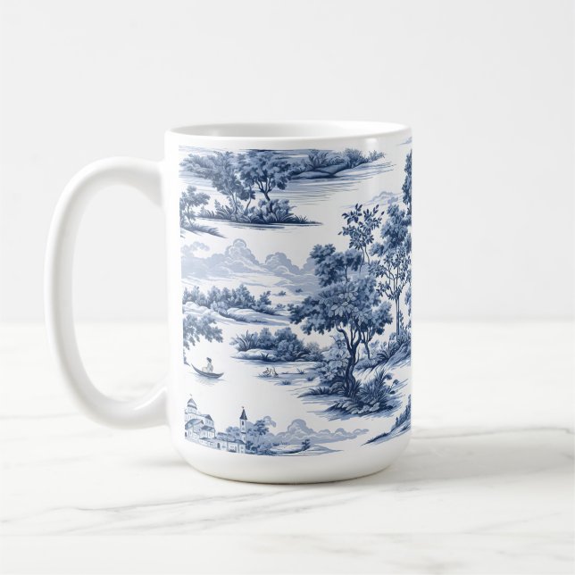 Toile de jouy ,blue china ,porcelain,blue willow  coffee mug (Left)