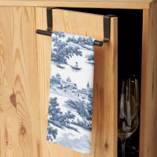 Toile de jouy ,blue china ,porcelain,blue willow tea towel