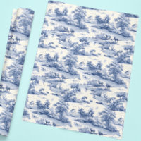 Toile De Jouy Blue French Elegant Pasture