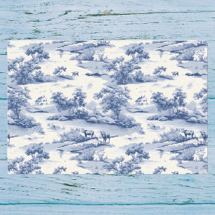Toile De Jouy Blue French Rustic Pasture Tissue Paper