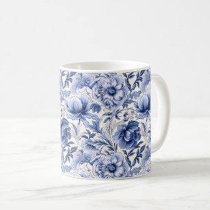 Toile de Jouy. Blue French toile. Coffee Mug