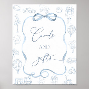 Toile de Jouy Blue Nursery Cards and Gifts Poster