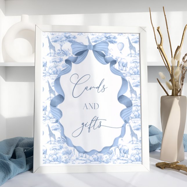 Toile de Jouy Blue Safari Animals Cards and Gifts Poster (Creator Uploaded)