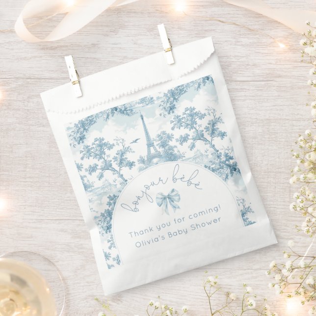 Toile de Jouy Bonjour Bebe Paris Thank you Favour Bags (Clipped)