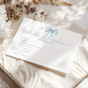 Toile de Jouy Bow advice and wishes bridal card