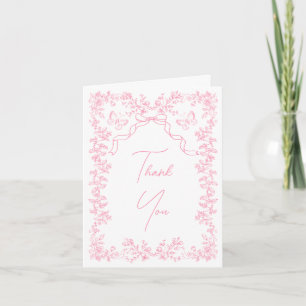 Toile de Jouy Chinoiserie Butterflies Baby Shower  Thank You Card