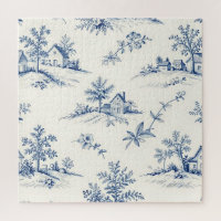 Toile de Jouy Countryside Seamless Pattern