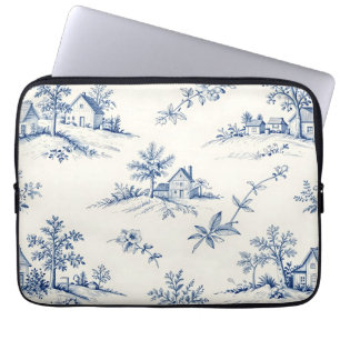 Toile de Jouy Countryside Seamless Pattern Laptop Sleeve