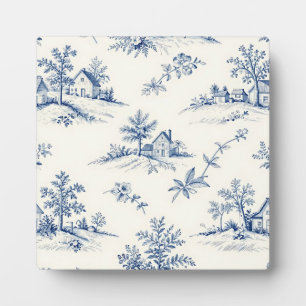 Toile de Jouy Countryside Seamless Pattern Plaque