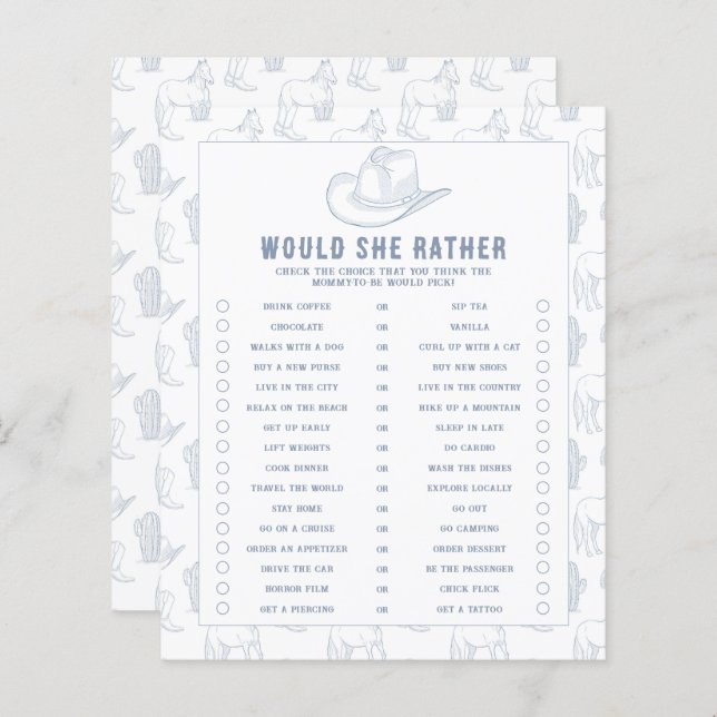 Toile De Jouy Cowboy - Would She Rather  (Front/Back)