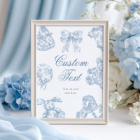 Toile de Jouy Custom Text Table Sign