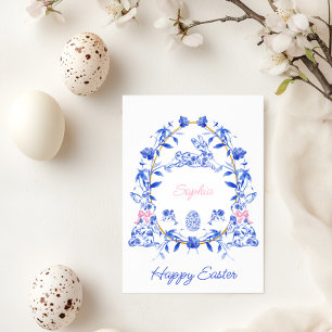 Toile De Jouy Happy Easter Greeting Card