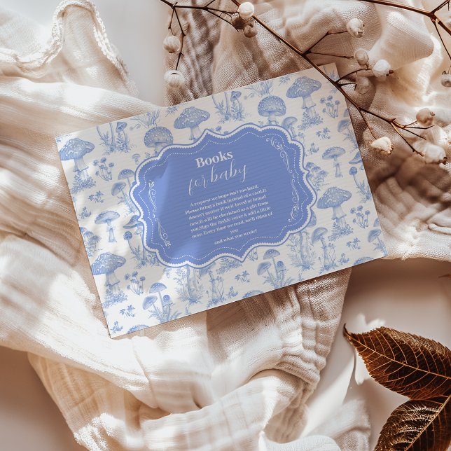 Toile De Jouy Mushrooms Woodland Books for Baby Enclosure Card (Creator Uploaded)