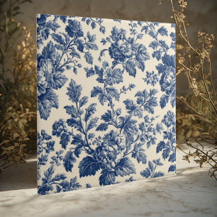 Toile De Jouy Pastoral Countryside Floral Motifs   Tile