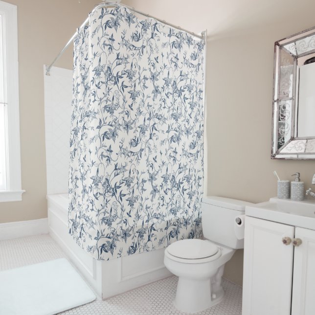 Toile De Jouy  Pattern Shower Curtain (In Situ)
