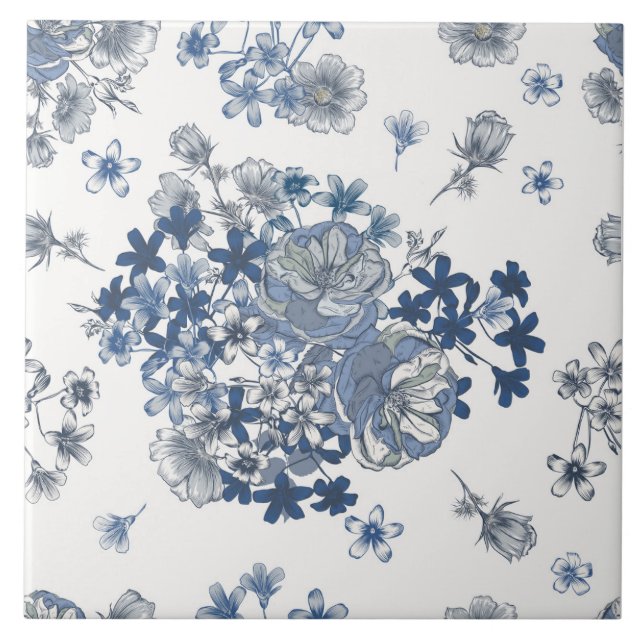 Toile-De-Jouy Pattern  Tile (Front)