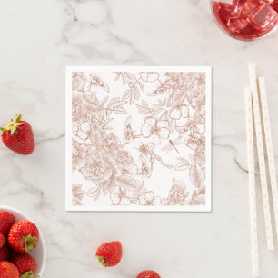 Toile-De-Jouy Pattern Wedding Napkin