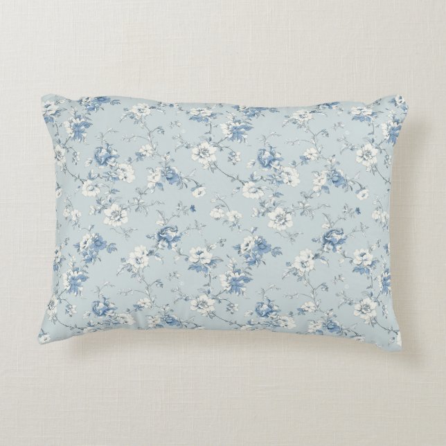 Toile De Jouy Peonies Decorative Cushion (Back)