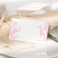Toile de jouy Pink Safari minimalist baby shower
