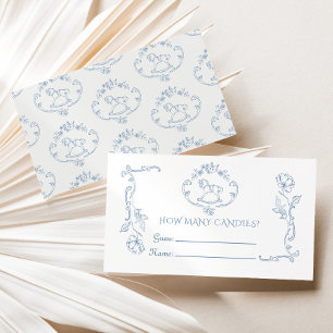 Toile de jouy Rocking horse How many candies Enclosure Card