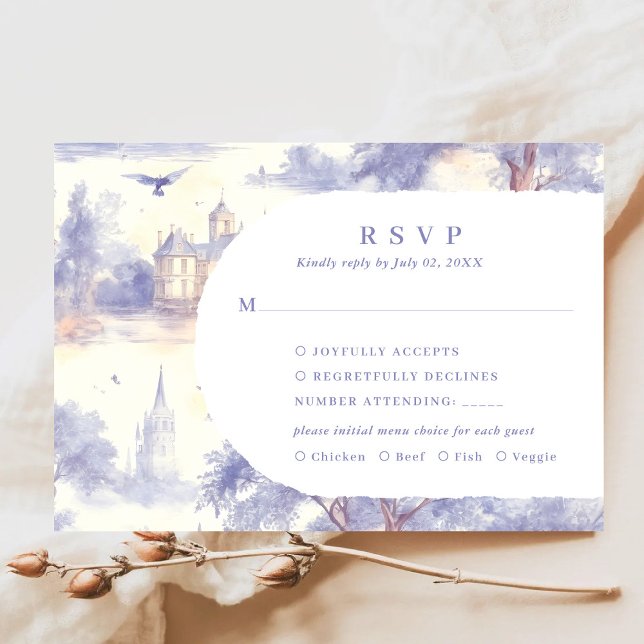 Toile de jouy RSVP Response Card (Creator Uploaded)