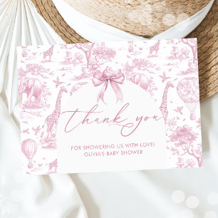 Toile de Jouy Safari animals Baby shower Thank You Card