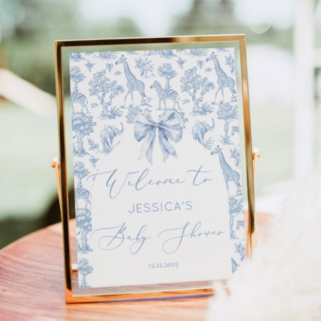 Toile de Jouy Safari animals Baby shower Welcome Poster (Creator Uploaded)