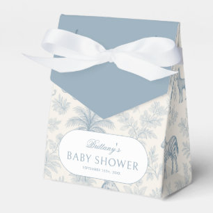 Toile De Jouy Safari Animals Blue Boy Baby Shower  Favour Box