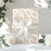 Toile de Jouy Safari animals Boho beige elegant