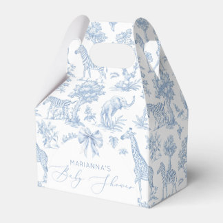 Toile de Jouy Safari animals dusty blue elegant  Favour Box
